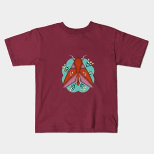 Red moth illustration Kids T-Shirt